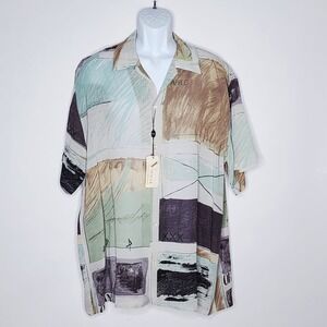 VIVALDI Mens Linen Blend Shirt Made in Italy NWT Sz. XL